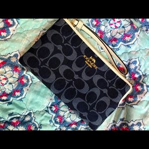 Coach wristlet denim